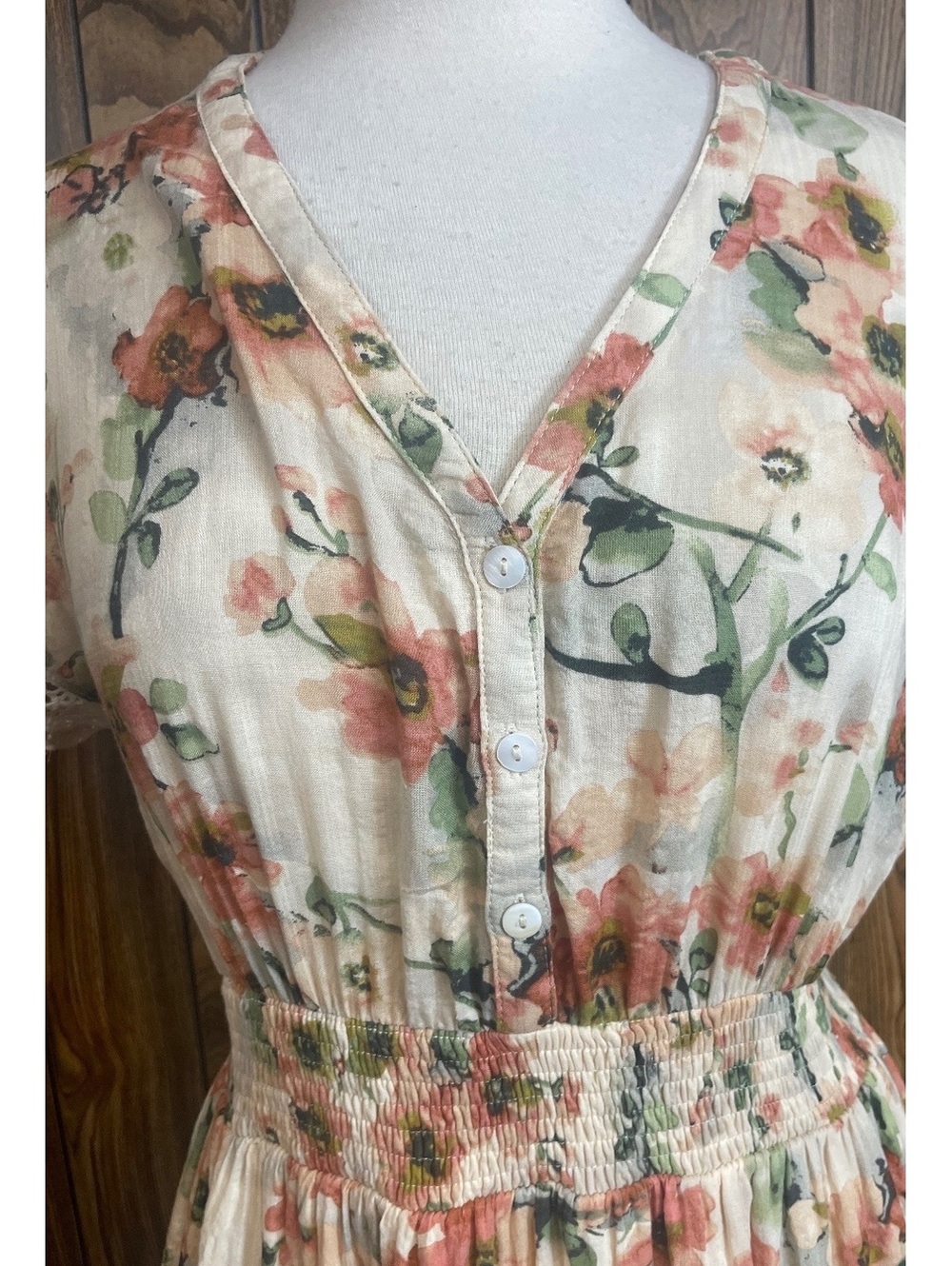Baltic Born watercolor floral dress with smocked waist XL - Picture 2 of 9